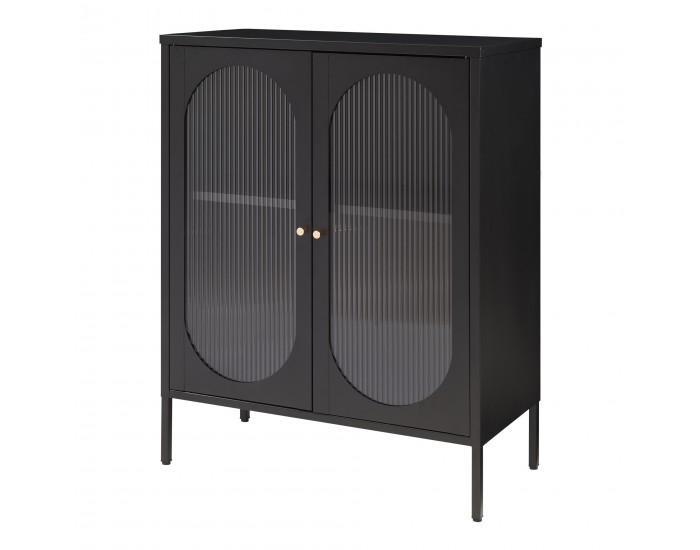 Бюфет Karlskrona 102x80x40 см черен, мат []