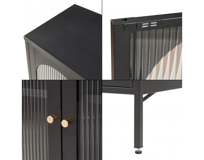 Бюфет Karlskrona 102x80x40 см черен, мат []