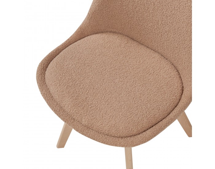 Трапезен стол Fläten комплект 6 Bouclé Taupe []