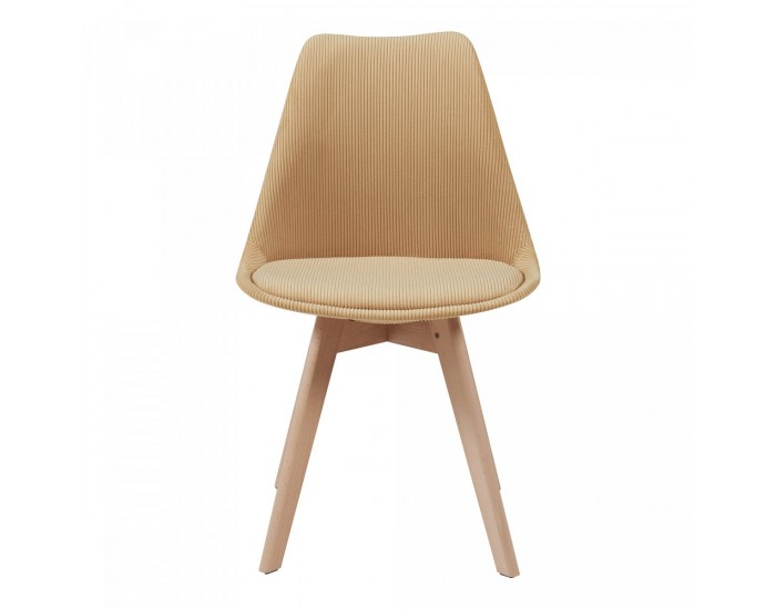 Трапезен стол Fläten комплект 6 рипсено рипсено жълто []