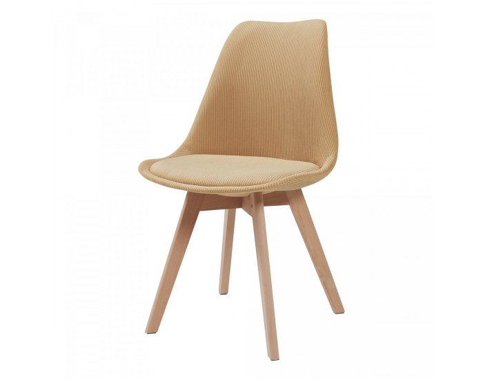 Трапезен стол Fläten комплект 6 рипсено рипсено жълто []