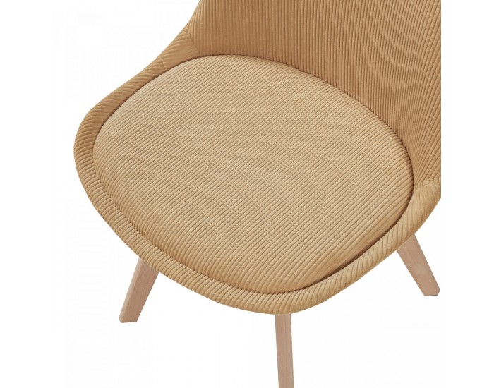 Трапезен стол Fläten комплект 6 рипсено рипсено жълто []