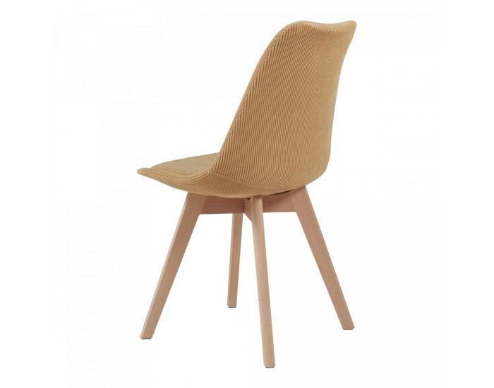 Трапезен стол Fläten комплект 6 рипсено рипсено жълто []