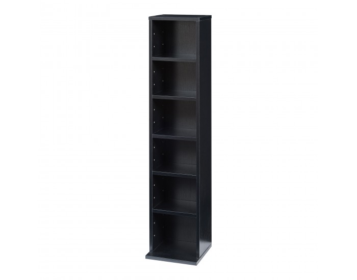 CD рафт Tynset 90x20x20 см с 6 отделения Черен []