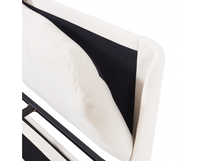 Тапицирано легло Lunner с матрак 160x200 см бежово []