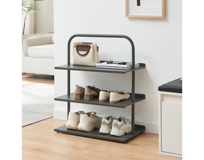 Поставка за обувки Poytya стомана 73x60x32 см антрацит []