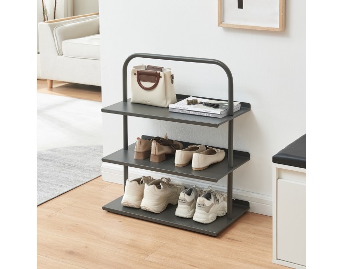 Поставка за обувки Poytya стомана 73x60x32 см антрацит []