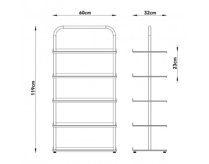 Поставка за обувки Poytya стомана 119x60x32 см антрацит []