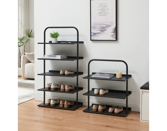 Поставка за обувки Poytya стомана 119x60x32 см черен []