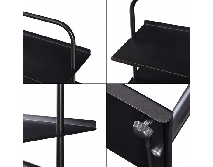 Поставка за обувки Poytya стомана 119x60x32 см черен []