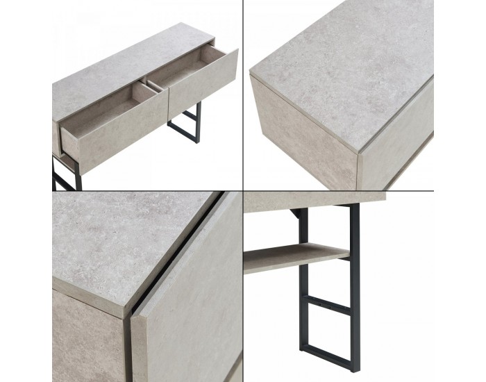 Конзолна маса Varberg 75x120x30 cm вид бетон, светла []