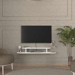 ТВ ниска табла за окачване Targema 120x30x16 см Бяла [] - Sonata G
