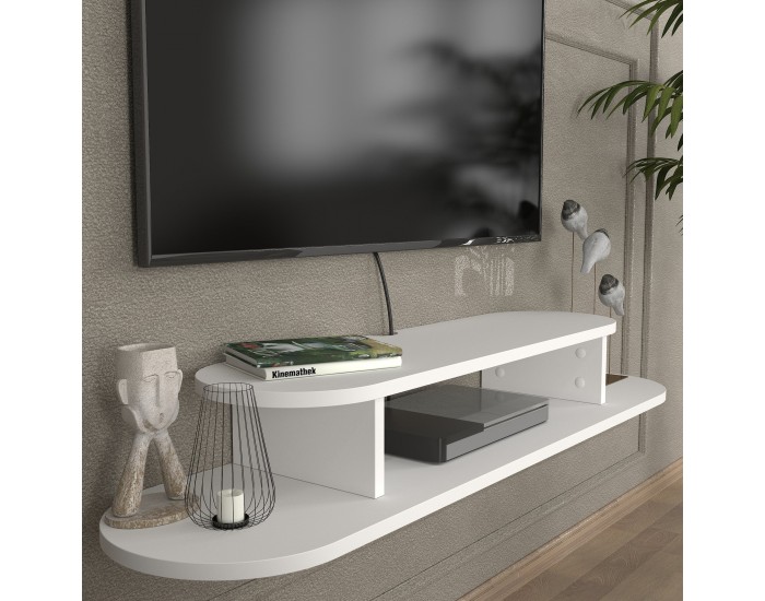 ТВ ниска табла за окачване Targema 120x30x16 см Бяла []