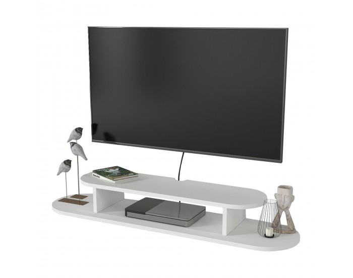 ТВ ниска табла за окачване Targema 120x30x16 см Бяла []