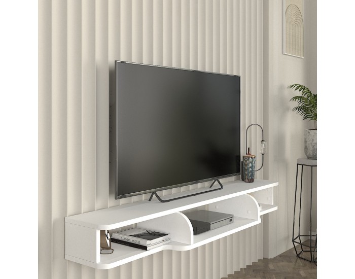 Телевизор ниска табла висяща Aar 135x30x16 см бял []