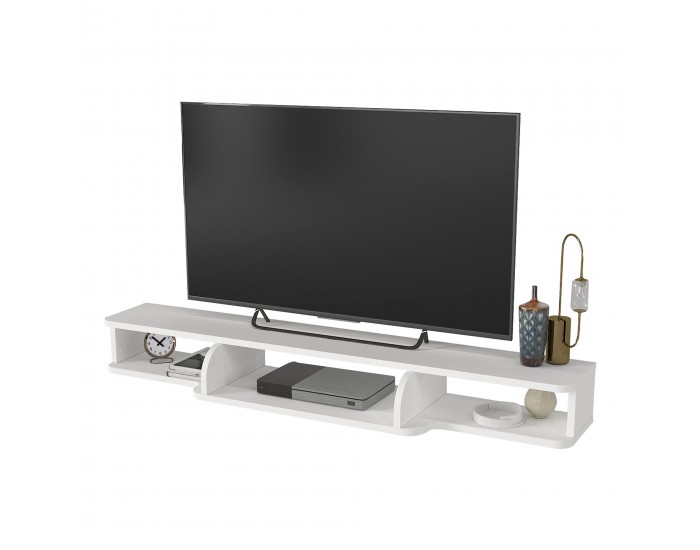 Телевизор ниска табла висяща Aar 135x30x16 см бял []