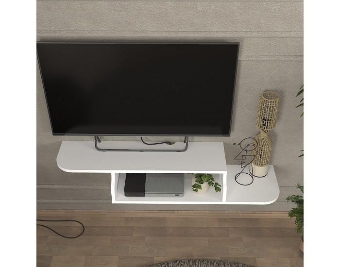 Висяща дъска за телевизор Kershaby 120x30x19 см Бяла []