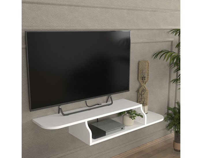 Висяща дъска за телевизор Kershaby 120x30x19 см Бяла []