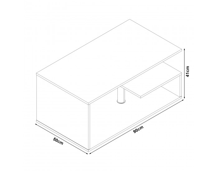 Маса за кафе Haarlem 90x50x41 см мраморна визия, бяла []
