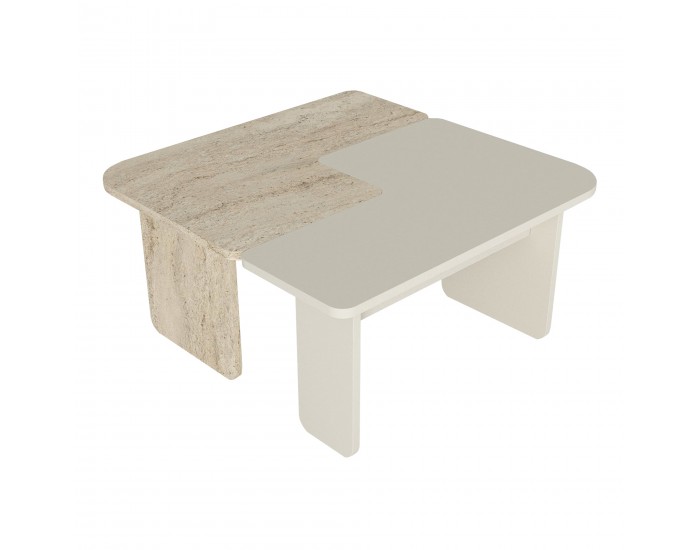 Маса за кафе Boneksbelt от 2 части в пясъчник и травертин []