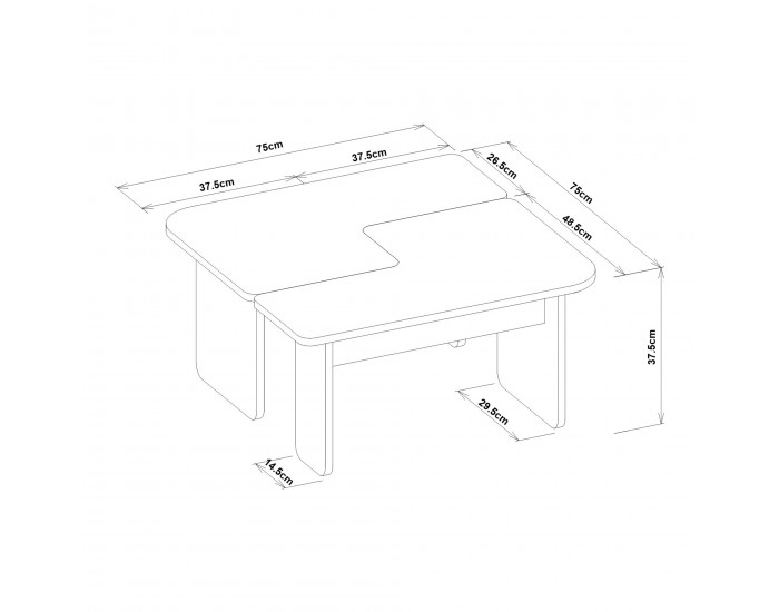 Маса за кафе Boneksbelt от 2 части в пясъчник и травертин []