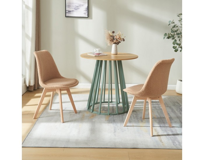 Трапезен стол Fläten комплект от 2 Bouclé Taupe []