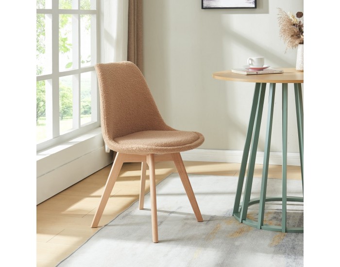 Трапезен стол Fläten комплект от 2 Bouclé Taupe []