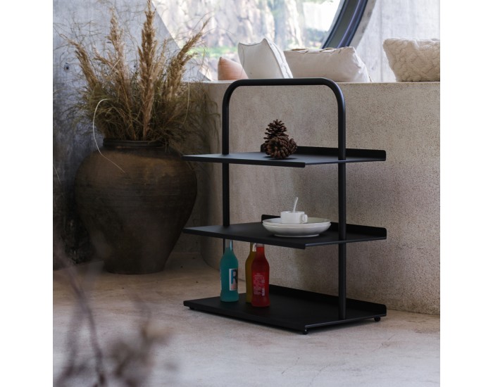 Поставка за обувки Poytya стомана 73x60x32 см черен []