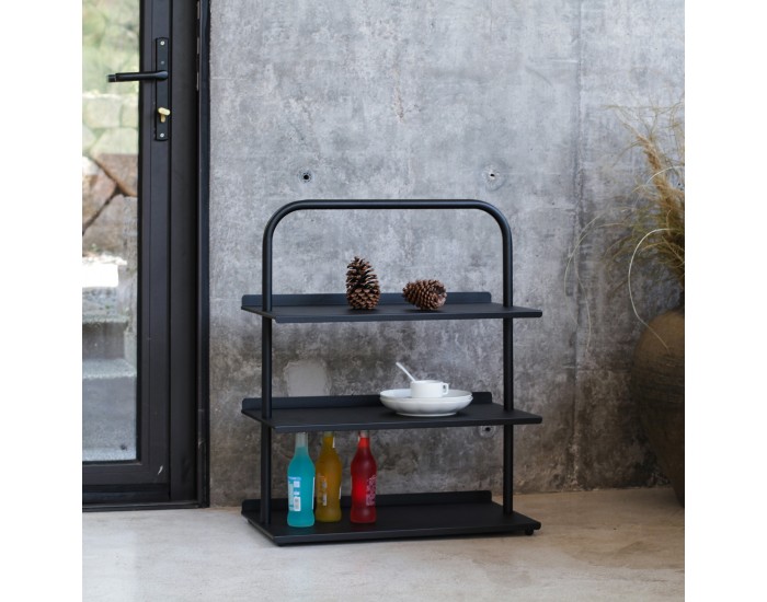 Поставка за обувки Poytya стомана 73x60x32 см черен []