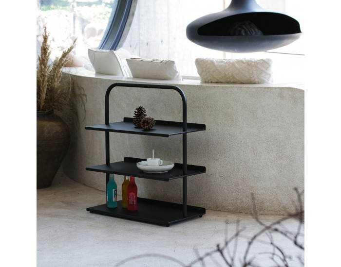 Поставка за обувки Poytya стомана 73x60x32 см черен []