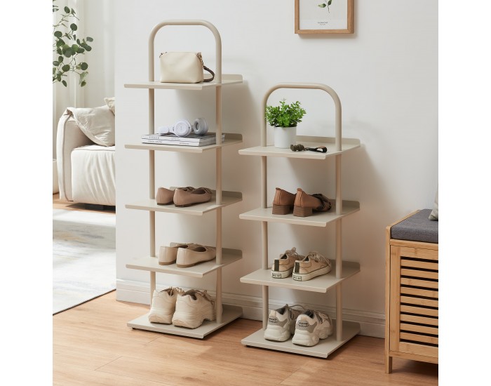 Поставка за обувки Poytya стомана 96x34x32 см Champagne []