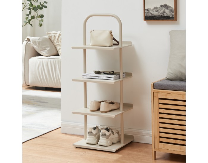 Поставка за обувки Poytya стомана 96x34x32 см Champagne []