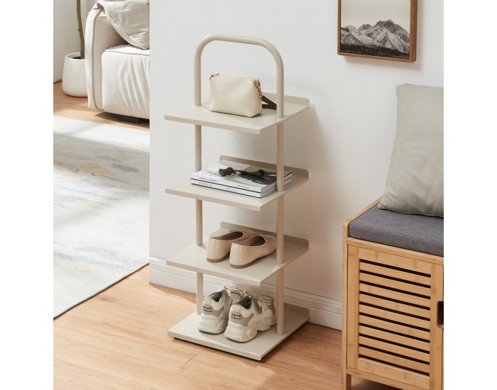 Поставка за обувки Poytya стомана 96x34x32 см Champagne []