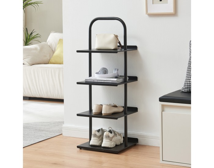 Поставка за обувки Poytya стомана 96x34x32 см черна []