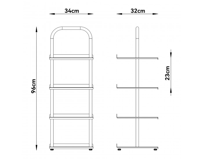 Поставка за обувки Poytya стомана 96x34x32 см черна []