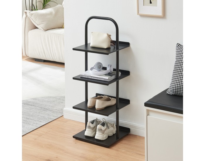 Поставка за обувки Poytya стомана 96x34x32 см черна []