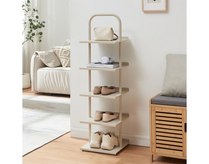 Поставка за обувки Poytya стомана 119x34x32 см Champagne []