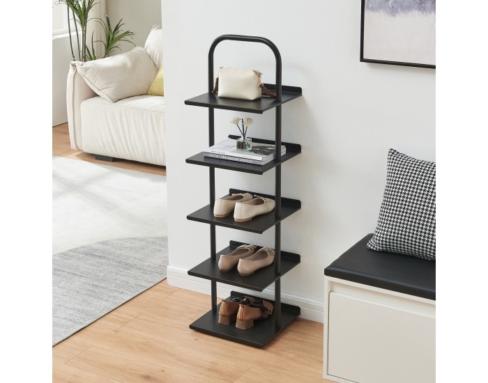 Поставка за обувки Poytya стомана 119x34x32 см черен []