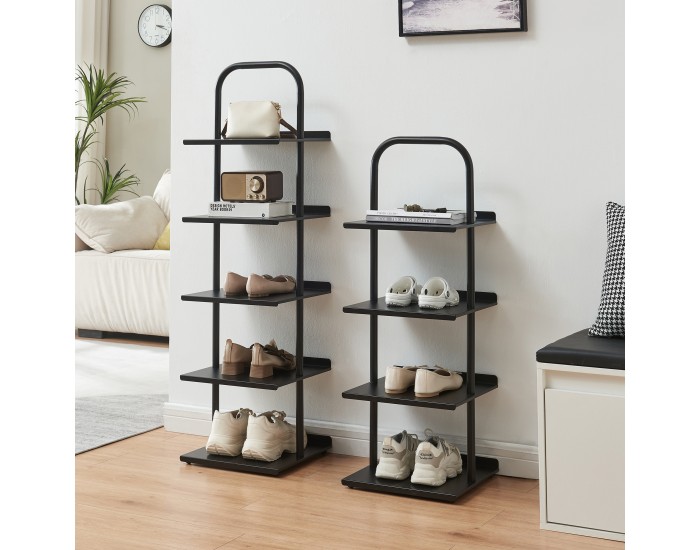 Поставка за обувки Poytya стомана 119x34x32 см черен []