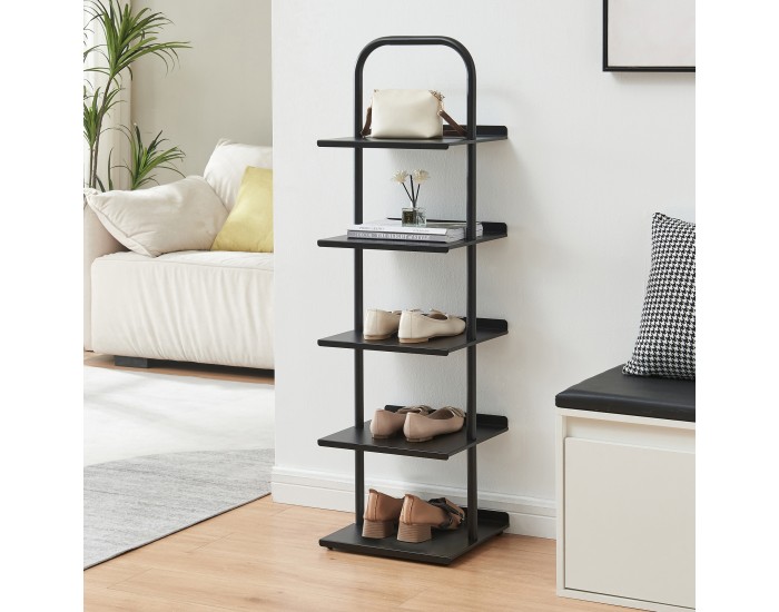 Поставка за обувки Poytya стомана 119x34x32 см черен []