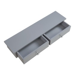 Стенен рафт Geeste 60x15x10 см с 2 чекмеджета светлосив [] - Sonata G