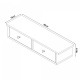 Стенен рафт Geeste 60x15x10 см с 2 чекмеджета светлосив []