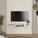 Висяща ниска табла за телевизор Tar 115x30x16 см Бяла []