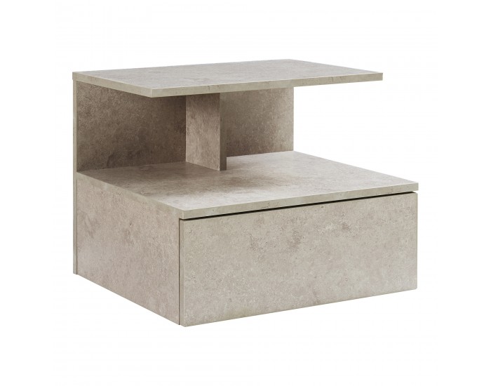 Висящо нощно шкафче Amberg с чекмедже, визия бетон, светло []