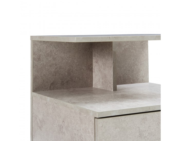 Висящо нощно шкафче Amberg с чекмедже, визия бетон, светло []