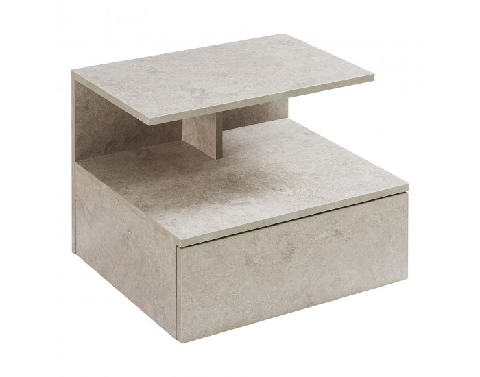 Висящо нощно шкафче Amberg с чекмедже, визия бетон, светло []