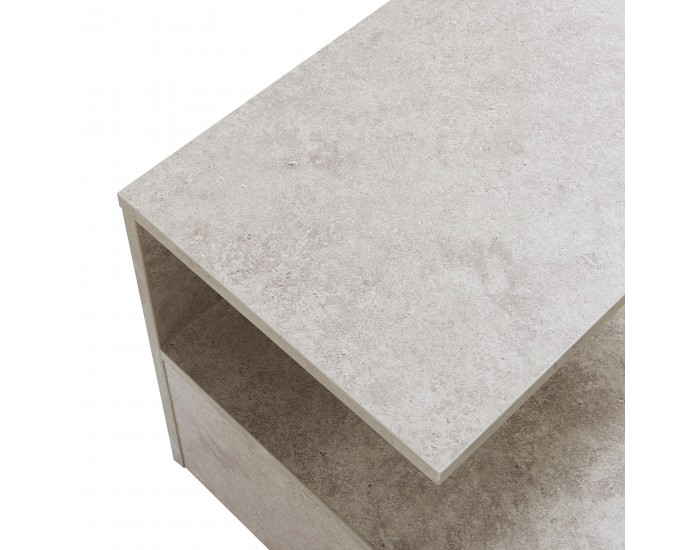 Висящо нощно шкафче Amberg с чекмедже, визия бетон, светло []