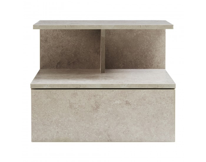 Висящо нощно шкафче Amberg с чекмедже, визия бетон, светло []