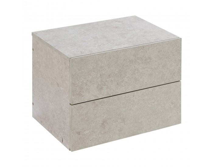 Висящо нощно шкафче Ampfing с 2 чекмеджета, вид бетон, светло []