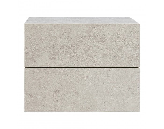 Висящо нощно шкафче Ampfing с 2 чекмеджета, вид бетон, светло []